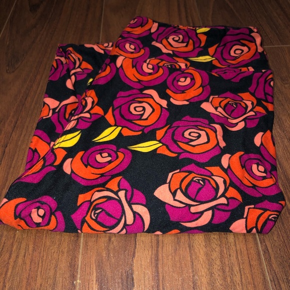 Rose Print LuLaRoe TC Leggings - Picture 1 of 1